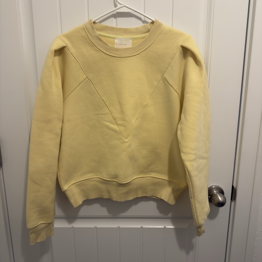 All:Row Women's Bright Yellow Pullover Sweatshirt‎ Size Medium
